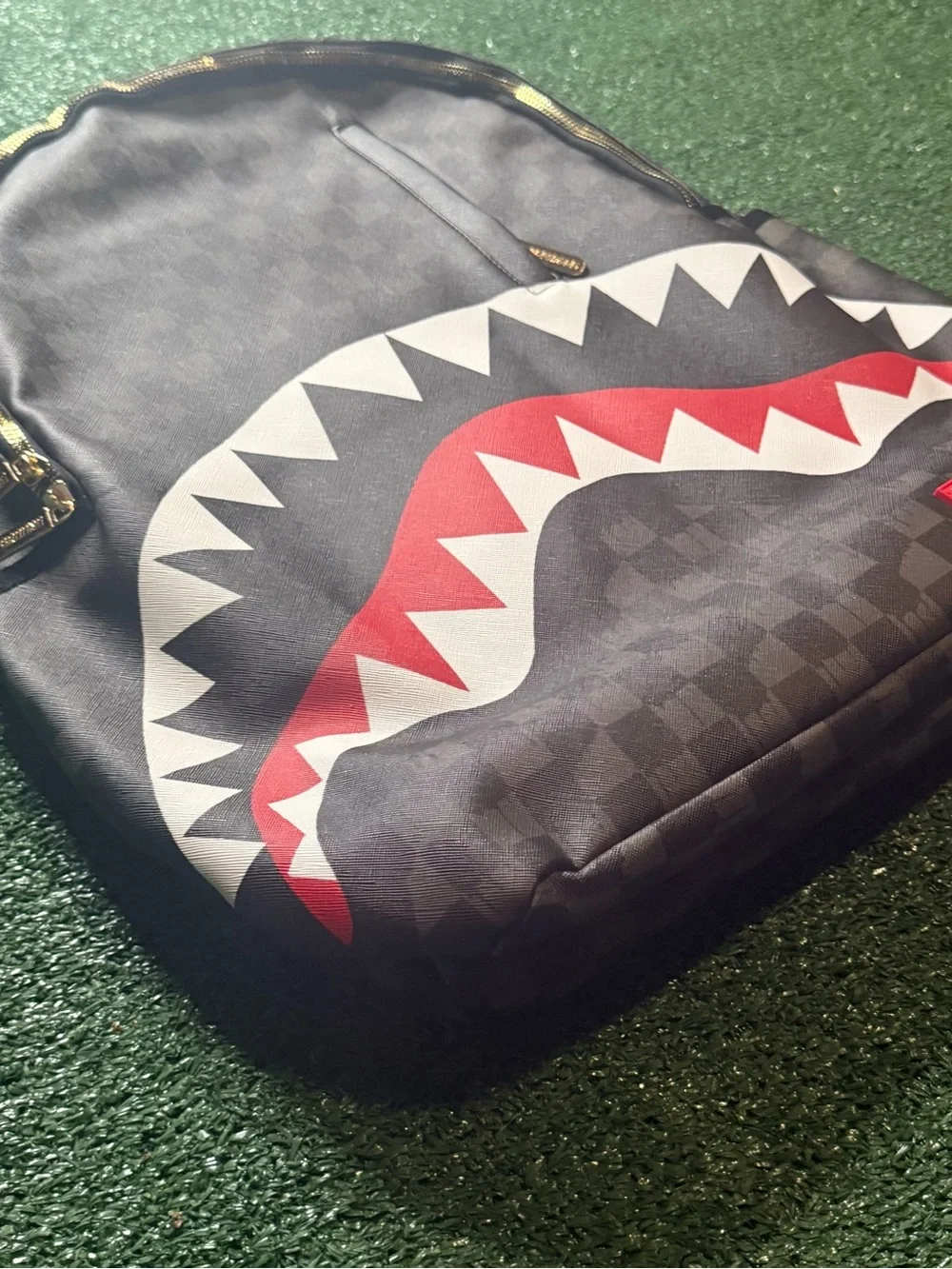 Sprayground Black & Red Checker Shark-Mouth Backpack Limited Edition